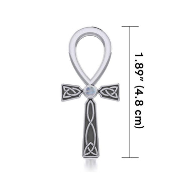 Celtic Ankh Silver Pendant with Gem TPD5812 - Jewelry